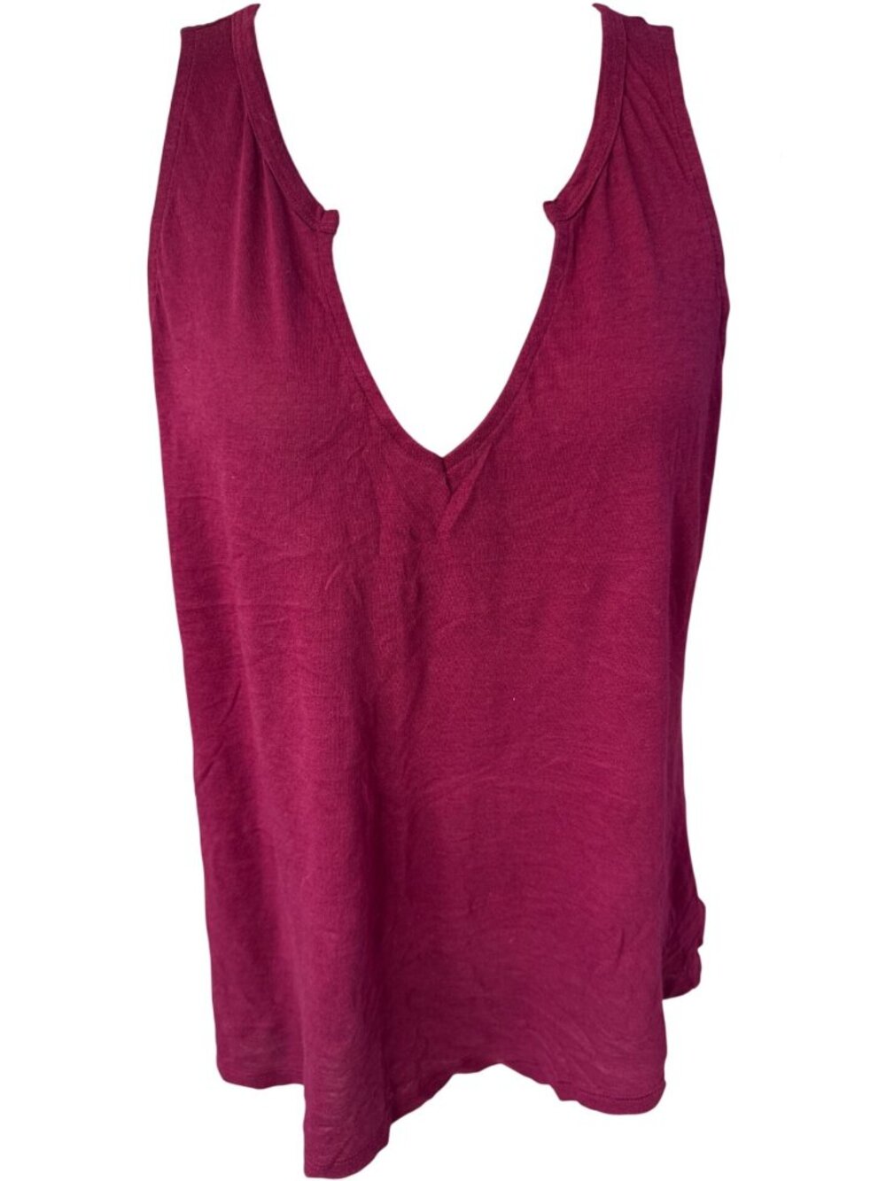 Express Burgundy Sleeveless V-Neck Tank Top Womens L